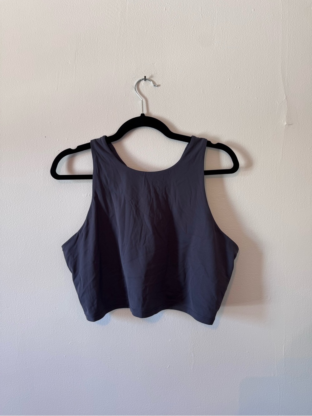 Quince Performance Racerback Crop Tank Charcoal Gray Size XL